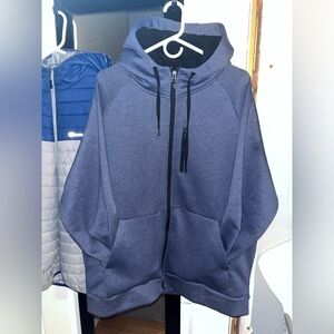 Men’s XL Full Zip Sweatshirt 32 Degrees Heat Navy Shell/Black Sherpa Lined Hood